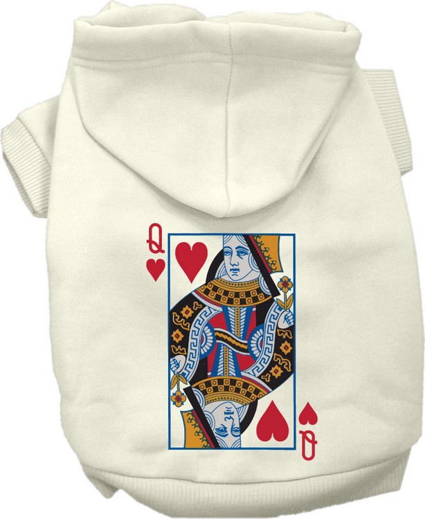 Queen of Hearts Costume Screen Print Dog Hoodie Cream Size 6X